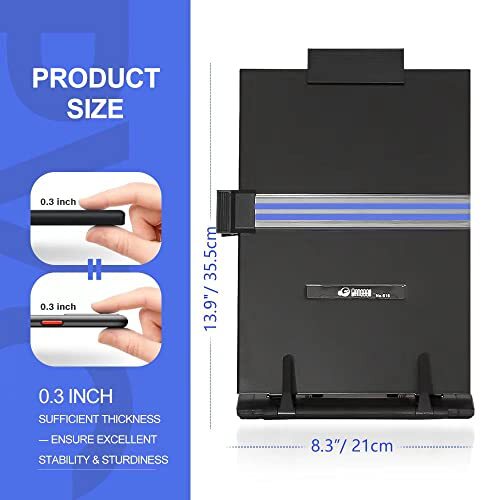 Desktop Document Holder Stand with 7 Adjustable Positions, Black Metal ...