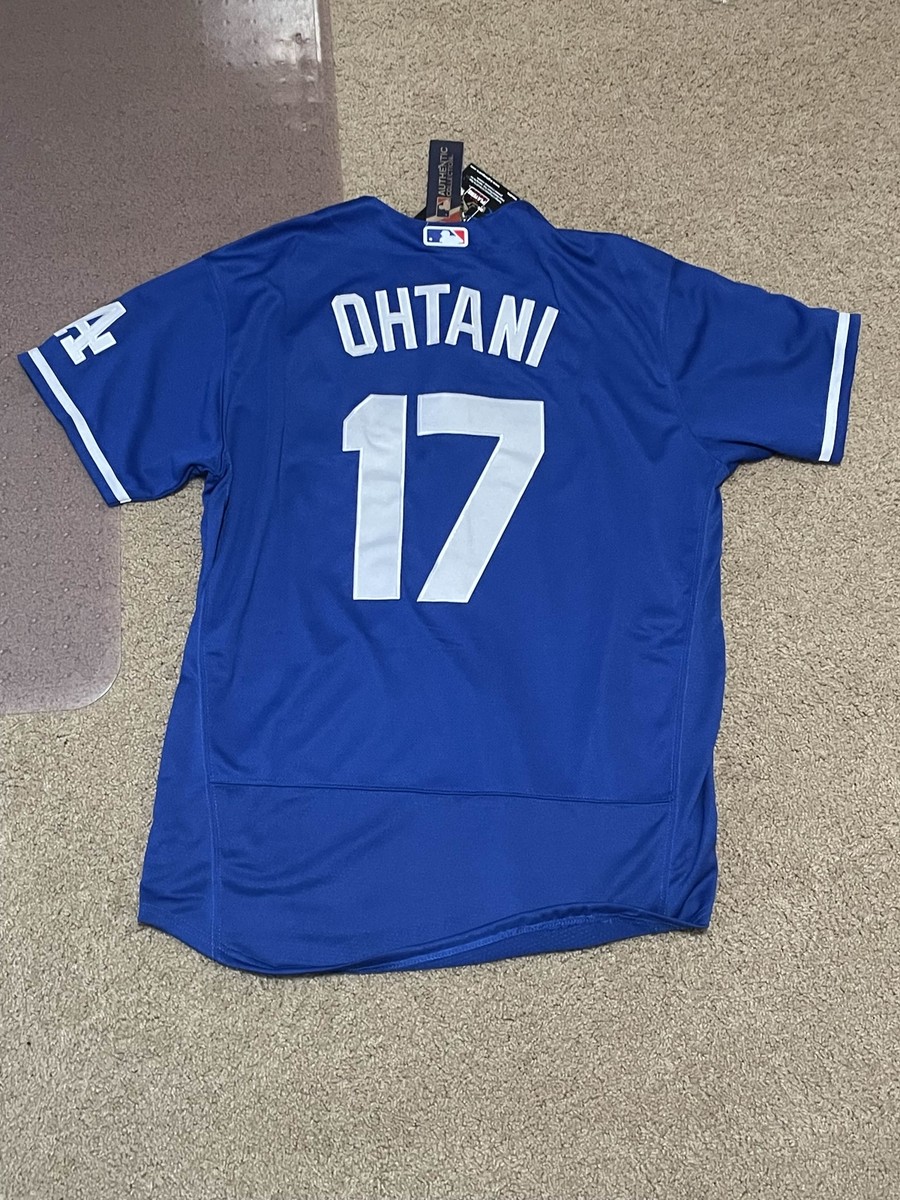 OHTANI 17 青 ユニフォーム XL Shohei Ohtani 17 Los Angeles Dodgers Kanji Japanese Blue