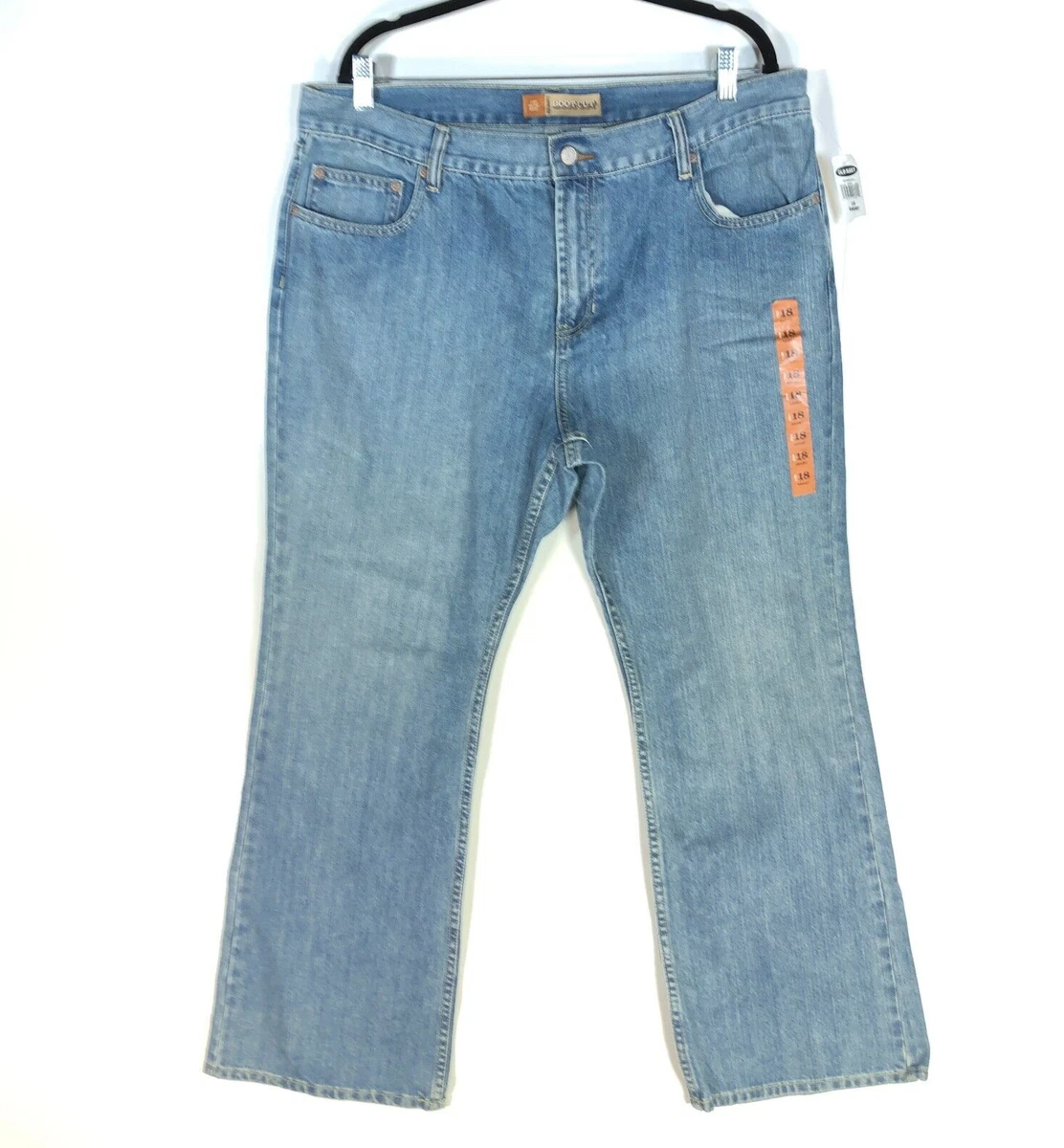 Old Navy Womens Jeans Size 18 Short Blue Light Wash Bootcut 100 Cotton Denim