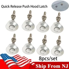 8PCS Push Button Quick Release Hood Pins Bonnet Lock Clip Bumper Latch Universal