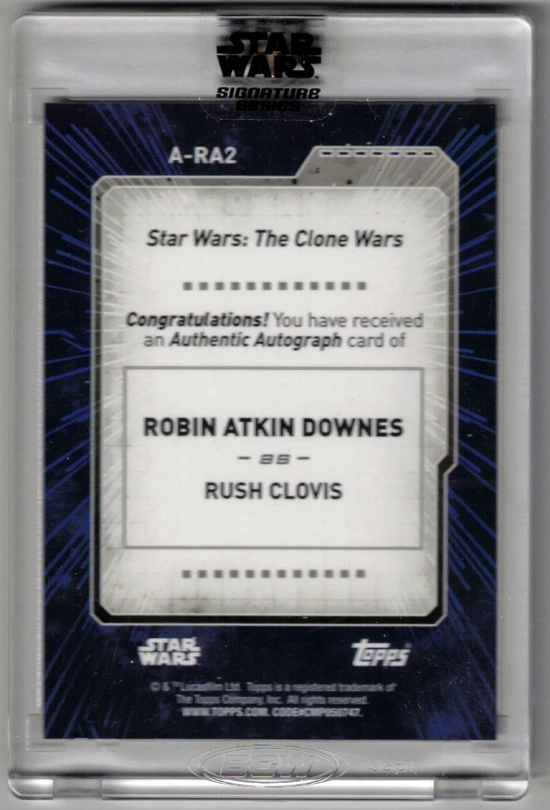 ROBIN ATKIN DOWNES as RUSH CLOVIS Star Wars Signature Auto Autograph Signed 2/10 - Image 2 of 2
