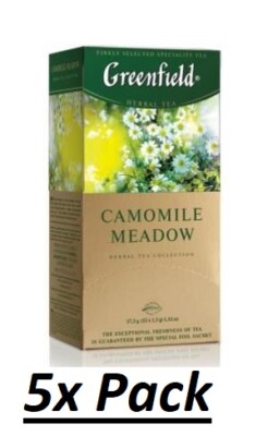 5x Tee Greenfield herbal CAMOMILE MEADOW 25 Beutel травяной чай с ромашкой