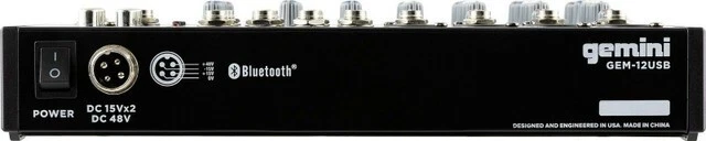 Gemini GEM-12USB 12CHANNEL BLUETOOTH Podcasting Live Sound MIXER,w/ USB playback - Image 3 of 3