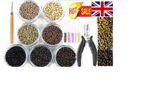 Hair Extensions Pliers Hook Tool Kit For Micro Rings Loop &Silicone NANO Beads