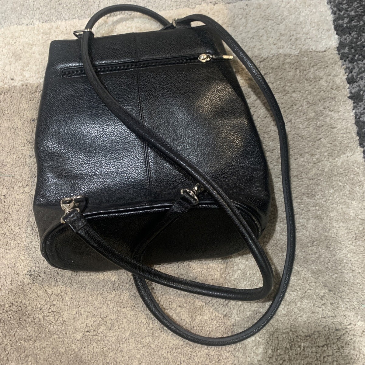 LAZARO Buenos Aires Genuine Leather Backpack Purse Black | eBay