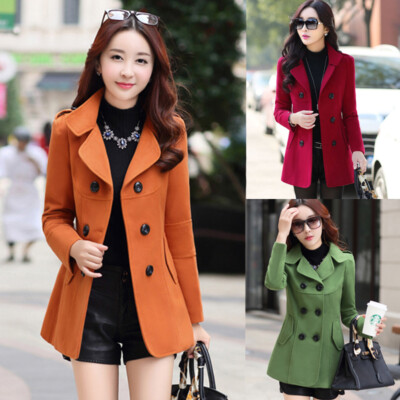 Winter Pea Coats Jackets Women Size 4-12 Small Medium Large Double