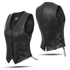 HL14508SPT Women Braid and lace up side Vest The Classic