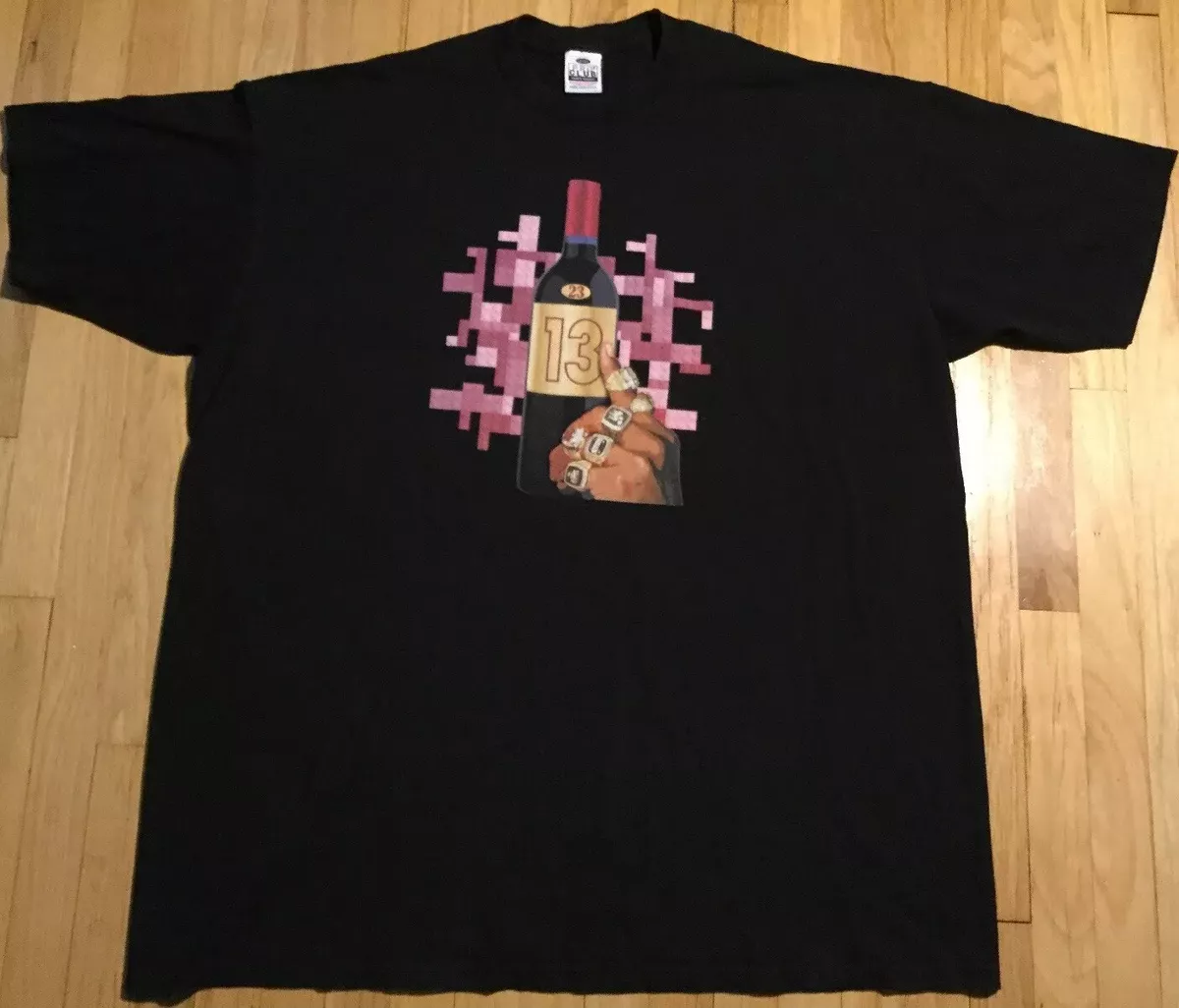 Vintage 90s MICHAEL JORDAN bootleg t shirt 5XL black rap style Bulls rings