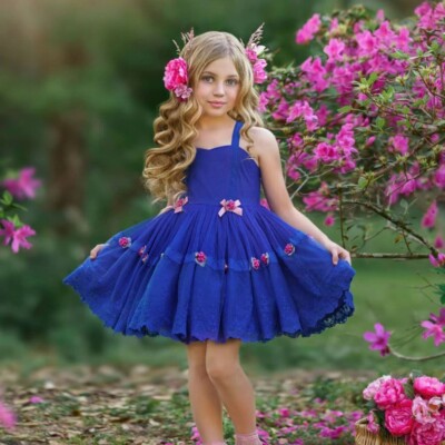 Dollcake Golly Gosh Girls Dress Mystery  Blue  Girls Size 8 NWOT