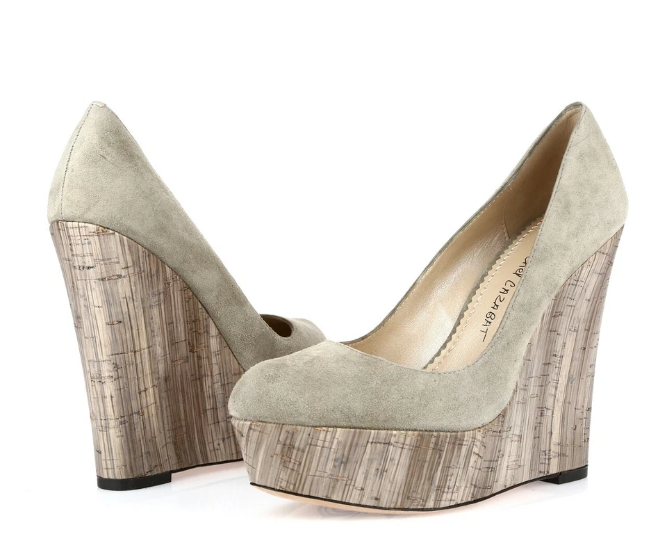 Jean Michel Cazabat женщин серый замшевый скольжения на платформе на танкетке каблуки туфли размер 36 - Изображение 2 из 4