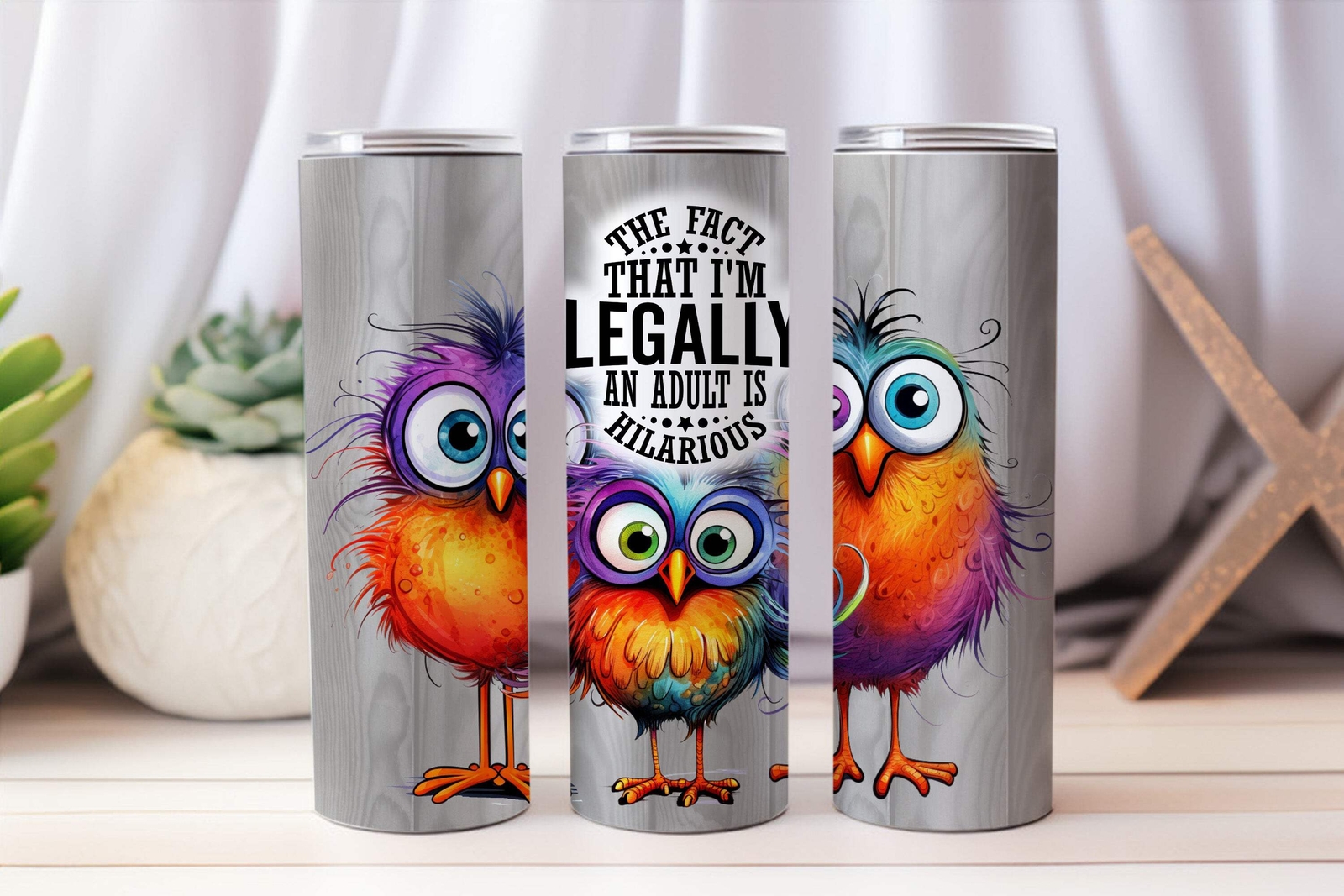 20 oz Graphic Tumbler- Sarcasm Funny bird 39