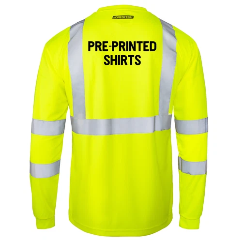 Printed Hi Vis T Shirt ANSI Reflective Safety Long Sleeve HIGH VISIBILITY - product listing photo