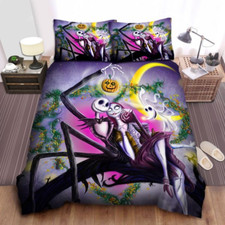 Holiday Gift Idea Jack  Sally Halloween Duvet Cover Set 4pcs 