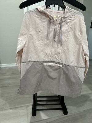 Thread & Supply Two Tone Pink Cream Pullover Windbreaker Women Size X Large