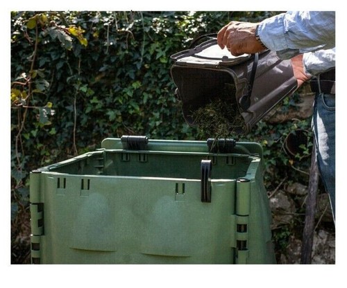 Compostiera Bidone Profesionale da giardino compost in plastica 300 litri Humus - Foto 4 di 7