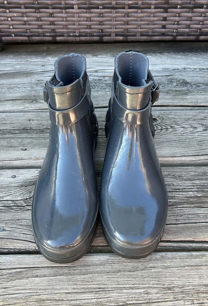 HUNTER Refined Gloss Quilted Chelsea Waterproof Ankle Boots