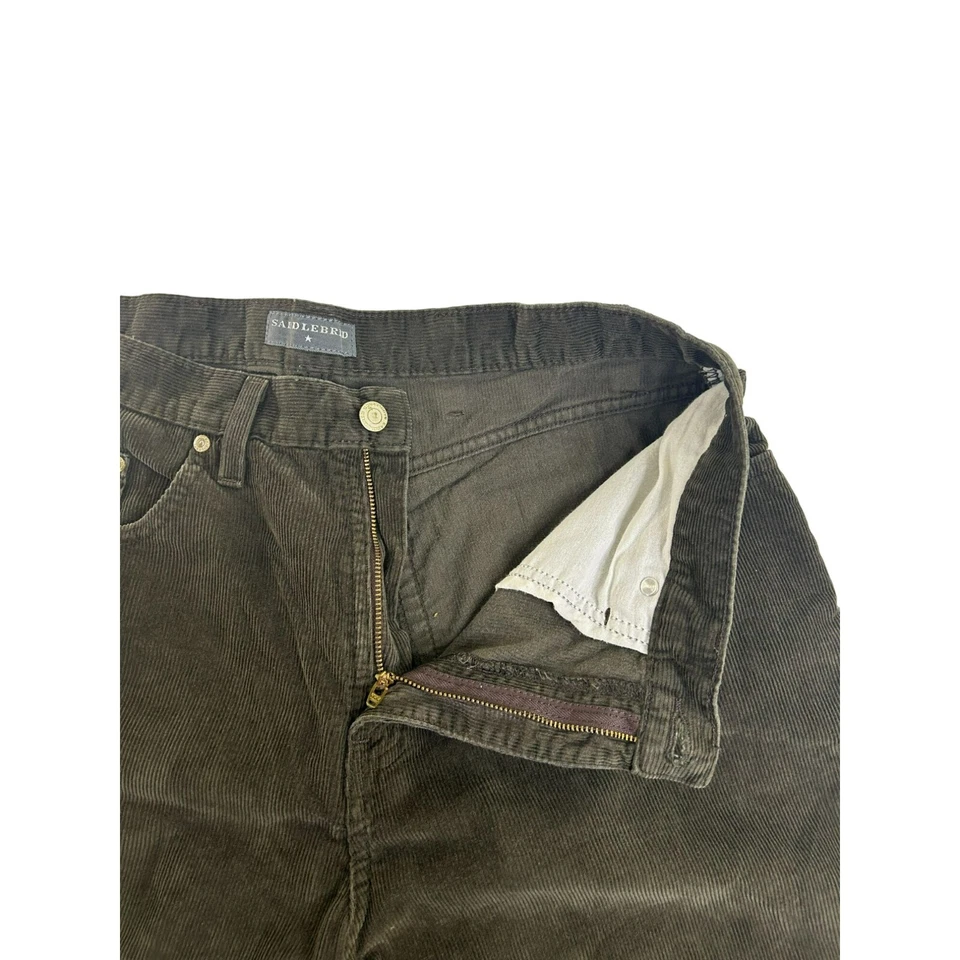 Saddlebred 男式灯芯绒裤子 36x30 棕色经典合身棉质口袋纽扣 — 第 4/4 张图片
