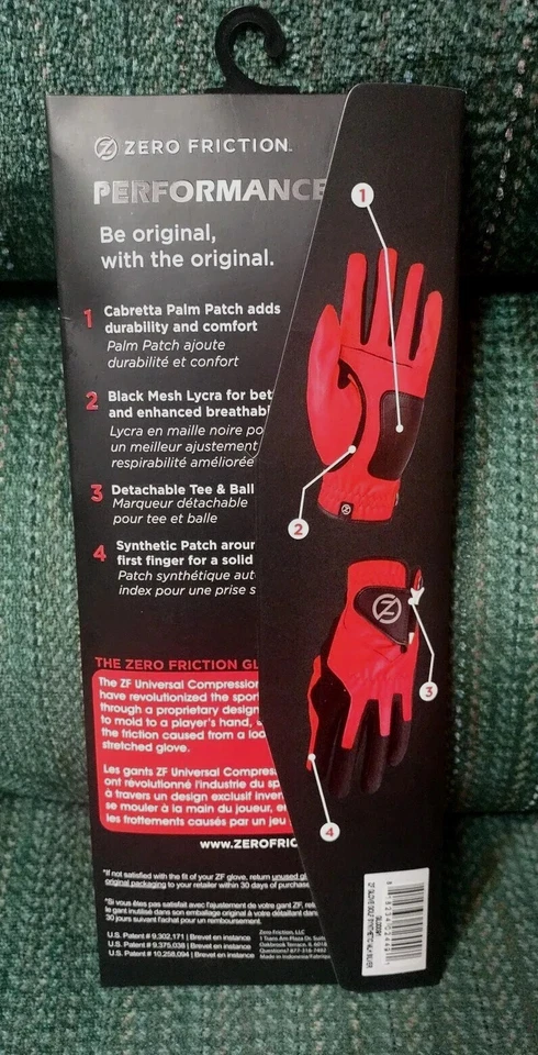 Guantes de golf Zero Friction para hombre mano izquierda talla única gris y negro Foto 3 de 4