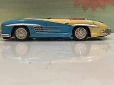 2182A - Vintage Bandai Japan Tin Friction Two Tone Convertible Mercedes Mark II