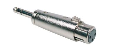 Adapter, XLR Buchse Metall, 6,3mm Klinkenstecker Stereo