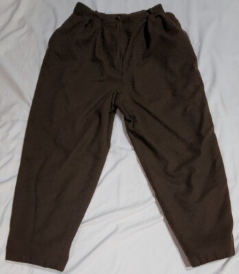 Vintage ILGWU EVAN-PICONE Womens Sz 14 Trouser Pants 100% Wool Zip Brown  USA