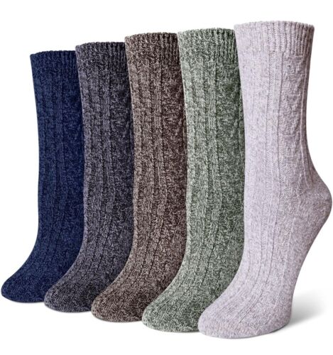 5 Pair Thick Soft Wool Socks for Women - Comfortable and Warm Winter Boot Socks