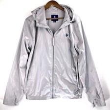 US Polo Assn Windbreaker Jacket Lightweight Hood Mesh Lined Oversized Sz Small