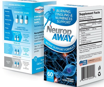 NEUROPAWAY  and NEUROPAWAY PM NERVE SUPPORT CAP 60CT OF EACH VASOCOR  