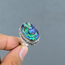 Natural Abalone Shell Ring 925 Sterling Silver Ring Handmade Ring Women's Ring