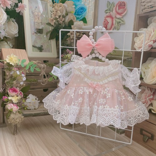 15cm20cm Plush Doll's Clothes Pink Lace Flower Dress Party Skirt Cosplay Outfits - Picture 3 of 5