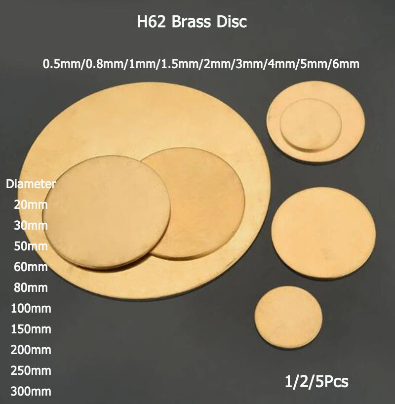 50-100mm OD H62 Brass Discs Round Sheet Metal Solid Blanks 0.5 0.8 1 - View #9