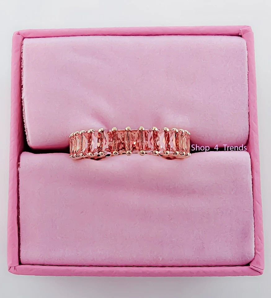 New 100% SWAROVSKI 5648288 Rose Gold Pink Gems Matrix Cocktail Ring Size 8 58 - Image 4 of 4