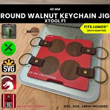 xTool F1 Round Walnut Keychain Jig | Laser Engraving Template