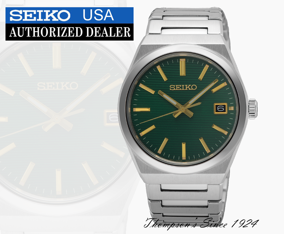 Seiko Essentials Man's SUR601 Green Dial New in Box | eBay