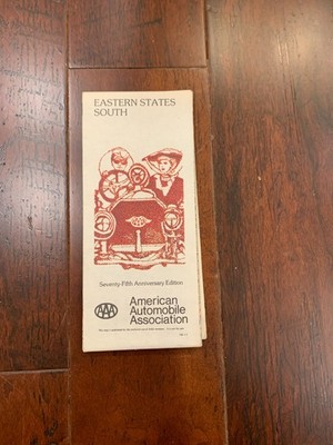 Vintage Eastern States South AAA Map 1976