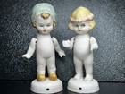 Rare Antique Pair Boy Girl Germany Bisque 3" Dollhouse Dolls — photo 1