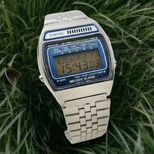 RARE VINTAGE CASIO H104 DIGITAL LCD MUSICAL MELODY ALARM JAPAN MEN'S WATCH 