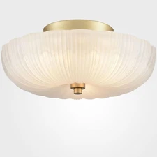 12 Inch Semi Flush Mount Ceiling Light,Modern Ceiling Lights,3-Light Brass Ce...