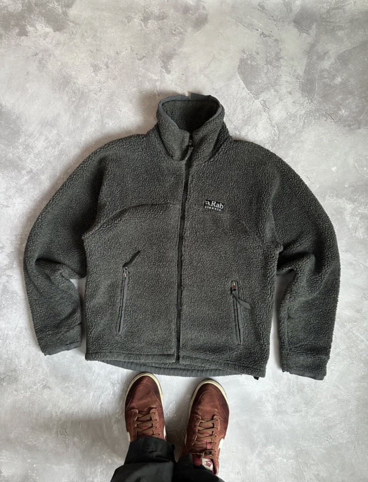 Vintage RAB Double Pile Jacket Fleece Sherpa Navy Mountain Men’s Size S