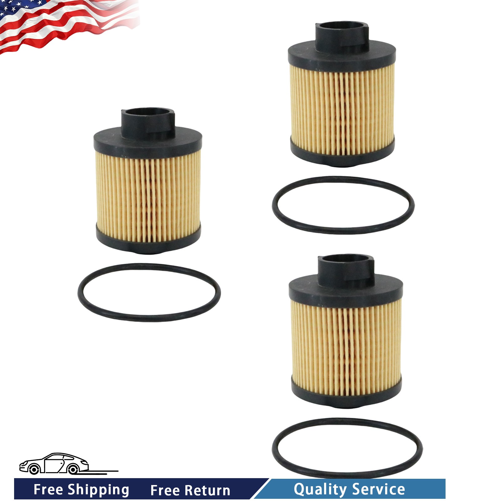 3X Oil Filter 07L115561C For 2004-2008 Lamborghini Gallardo USA