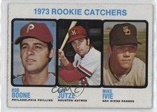 1973 Topps High Number Rookie Catchers ( ) Bob Boone Skip Jutze Mike Ivie 0v2