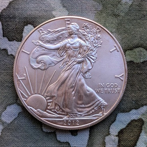 2012 ASE American Silver Eagle 1oz .999 Silver BU Coin.