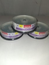 Maxell 15 Pack 16x 4.7GB DVD R Blank Discs New in Sealed Package Lot Of 3