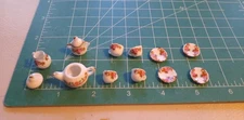 Doll house miniature 1" scale pretty porcelain  tea set