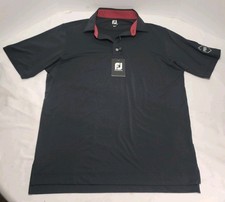 FootJoy FJ Solid Lisle PRODRY Golf Polo Shirt Sport Black Size Med. - NWT READ