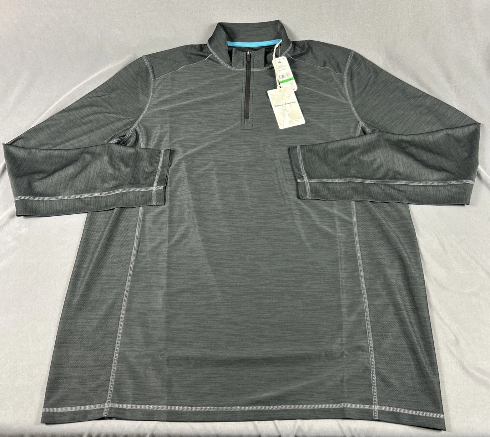 Tommy Bahama Golf Pullover Palm Coast 1/4 Zip LT Jet Black Polyester MSRP $148