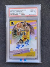 2020-21 Panini Donruss Signature Series Magic Johnson SG-MJN PSA10 Auto