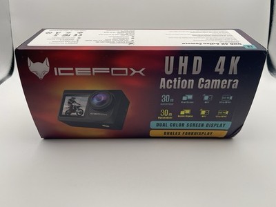 IceFox UHD 4K Action Camera Waterproof 30m, Duel Screen, WiFi, Image Stabilizer