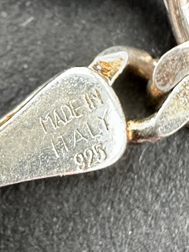 925 Sterling Silver 12 Puffy Heart Charm Bracelet ITALY 30 Grams - Picture 3 of 13