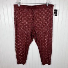 New Torrid Crop Comfort Waist Floral Lace Legging Size 3 3X 22-24 Madder Brown